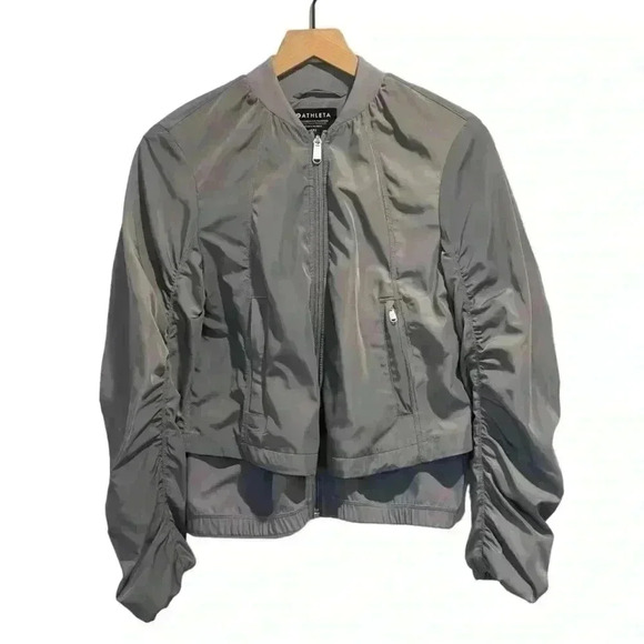Athleta Wayfarer Blouson Bomber Jacket Size XXS, Blue,Waterproof,Athleisure,EUC - Picture 4 of 16
